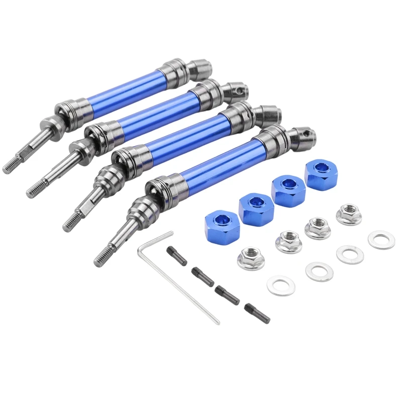 4Pcs Metal Front And Rear Drive Shaft CVD For 1/10 Traxxas Slash Rustler Stampede Hoss VXL 4X4 RC Car Upgrade Parts