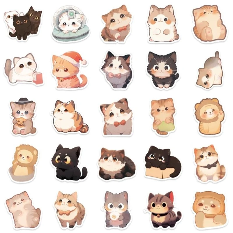 Dxab Cats Sticker Esthetic Sticker для воде для ноутбука для ноутбука.
