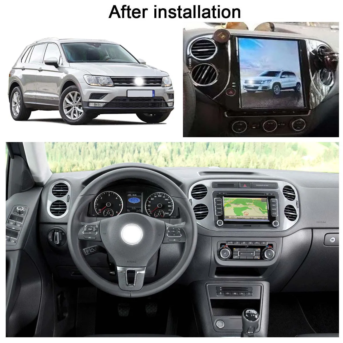 For Volkswagen VW Tiguan 2010-2016 Android Radio Multimedia Car Cassette Recorder Stereo Player Tesla PX6 GPS Navi Head Unit Din