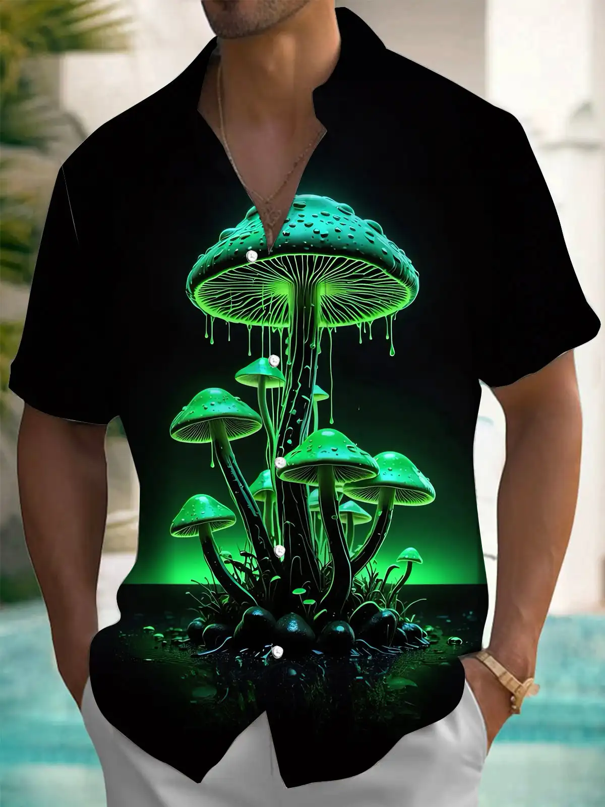 New Hawaii Spring/Summer Fashion Leisure Street Walk Tourist Beach Printed Full Open Short Sleeve Button Shirt, Quick Shipping