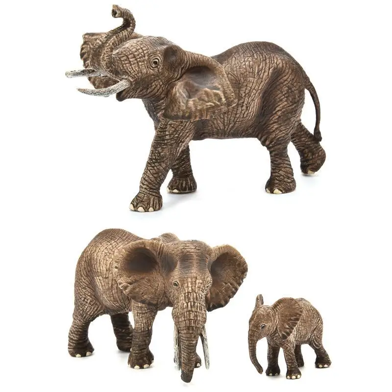 Simulatie Afrikaanse Wildlife Animal Park Tijger Leeuw Olifant Melkkoe Model Familieset 3 stk/set