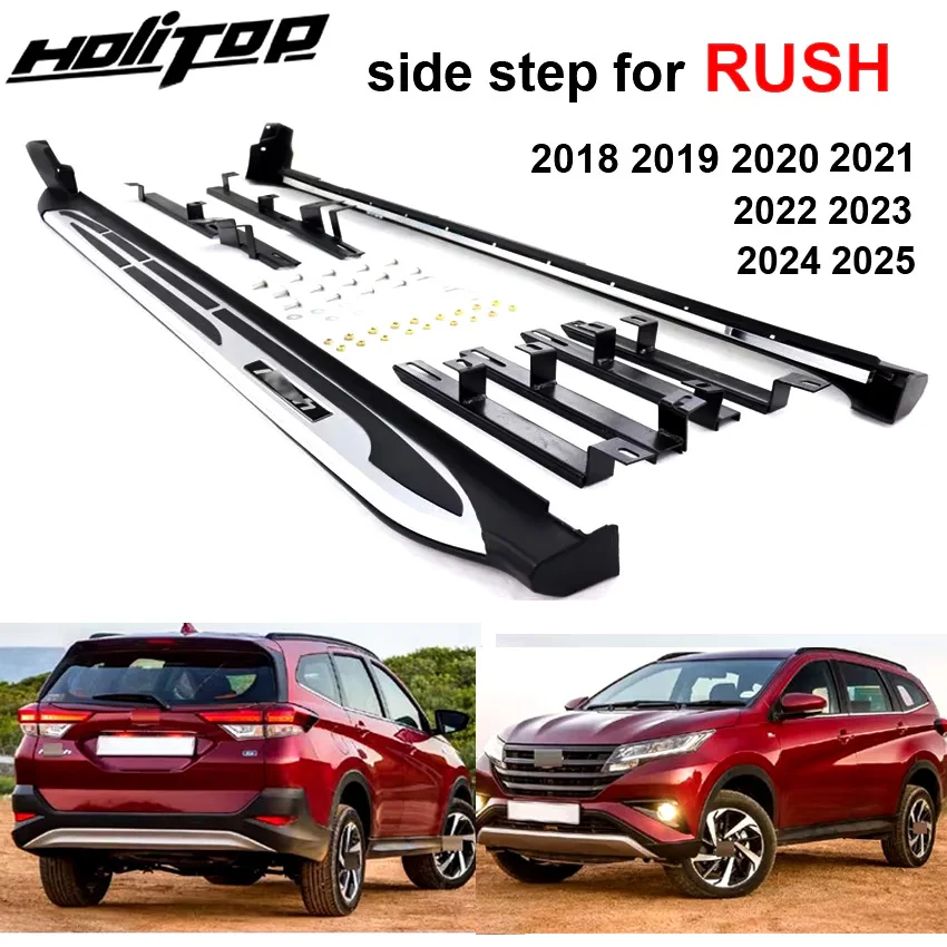 side step foot pedal running board for TOYOTA Rush 2019 2020 2021 2022 2023 2024,8pcs brackets,fashional style,very beautiful