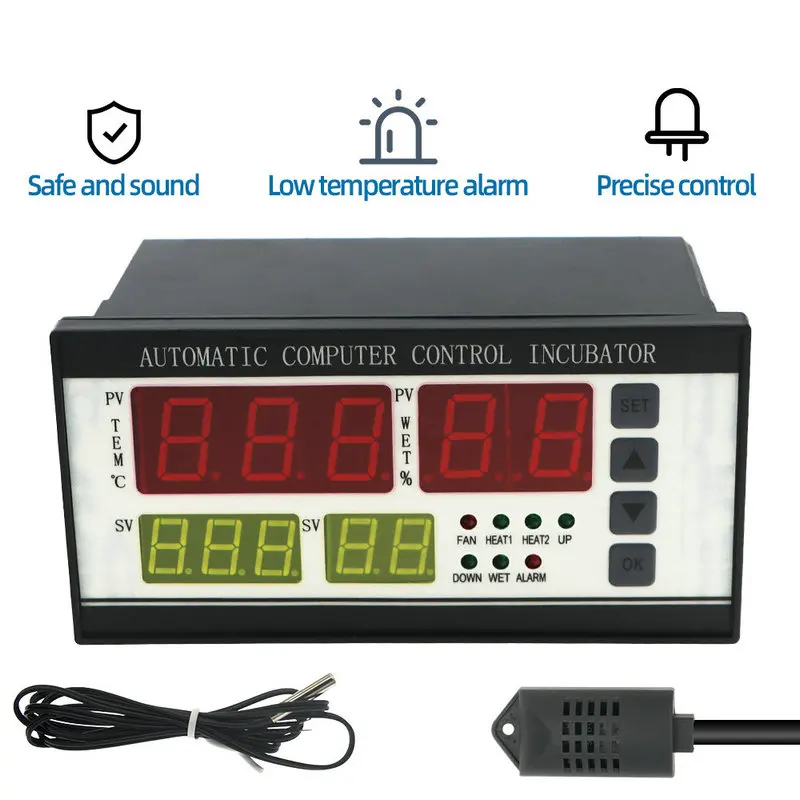 XM-18 Digital Egg Incubator Controller Multifunctional Thermostat Hygrostat Control with Temperature Humidity Sensor Probe