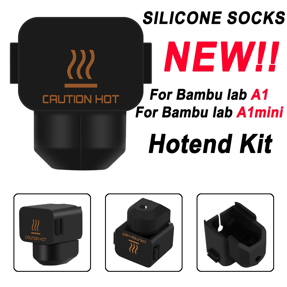 For Bambu Lab A1/A1 Mini Silicone Socks Nozzle Kit For Bambulab A1 Mini Hotend Heat Insulation Case Cover 3D Printer Parts