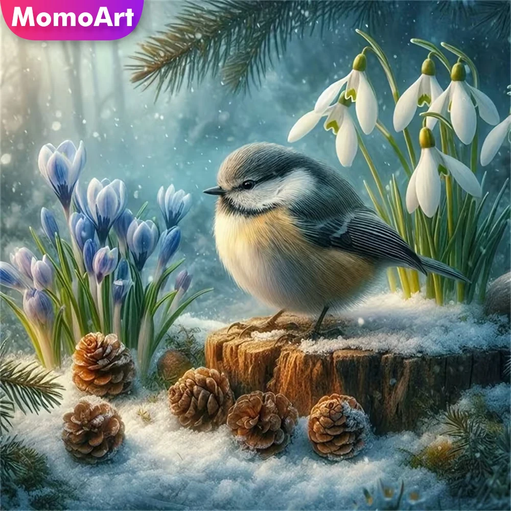Momoart Vogel voll quadratisch rund Diamant Stickerei Tier DIY Malerei Blume Acryl Handwerk liefert Diamant Mosaik Handwerk