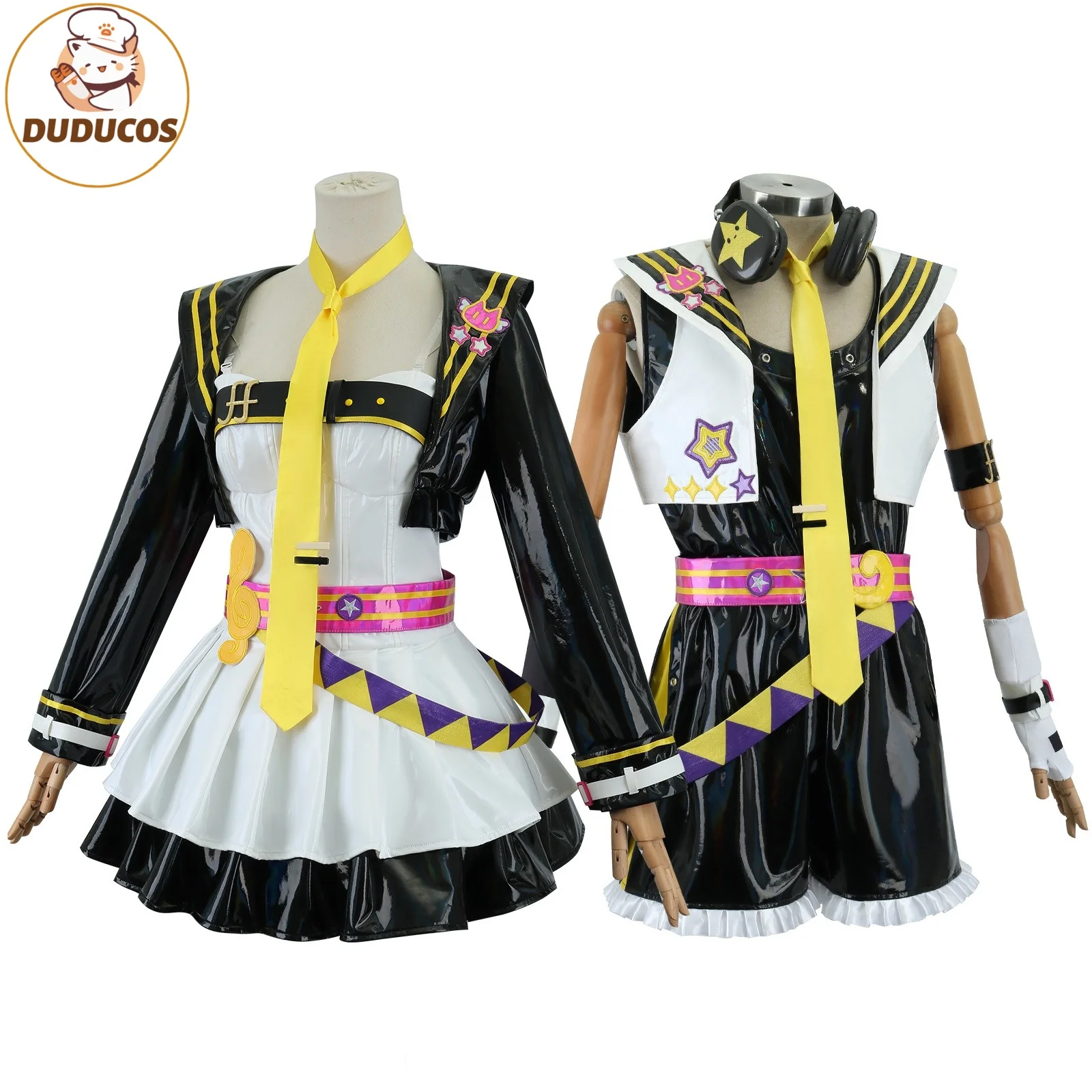 Rinn/Lenn Cosplay Costume【XS-3XL】 Women Men Cute Costume Muse Dash Rinn Cosplay Lenn Costume Plus Size