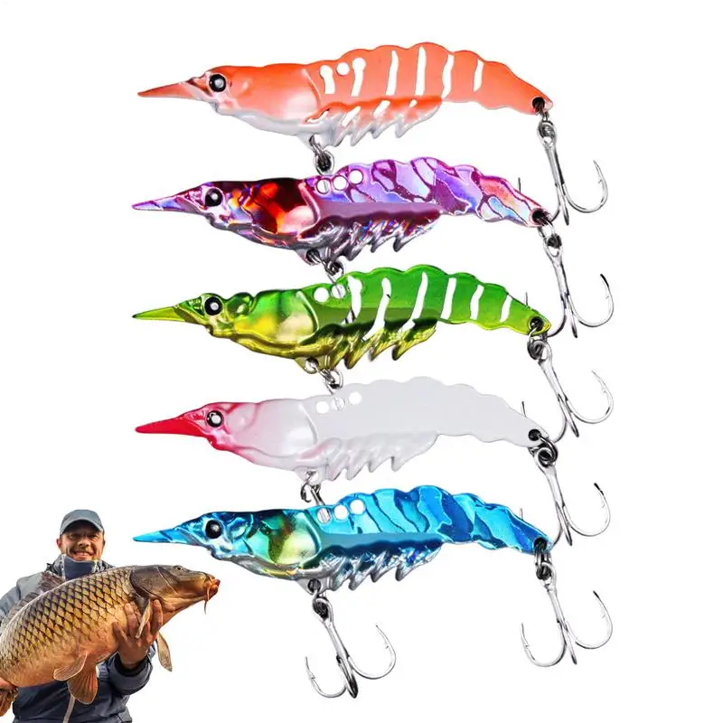 

5pcs Shrimp Simulation Fishing Bait Artificial Bait Lifelike Shrimp Fishing Lure For Bass Catfish Black Bass Random Color