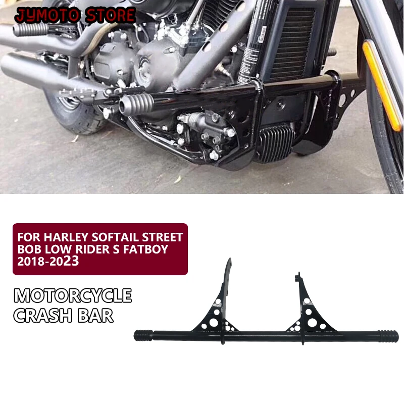 Motorcycle Black Front Crash Bar Protector For Harley Dyna model Street Bob with Mid Control 2006-2017