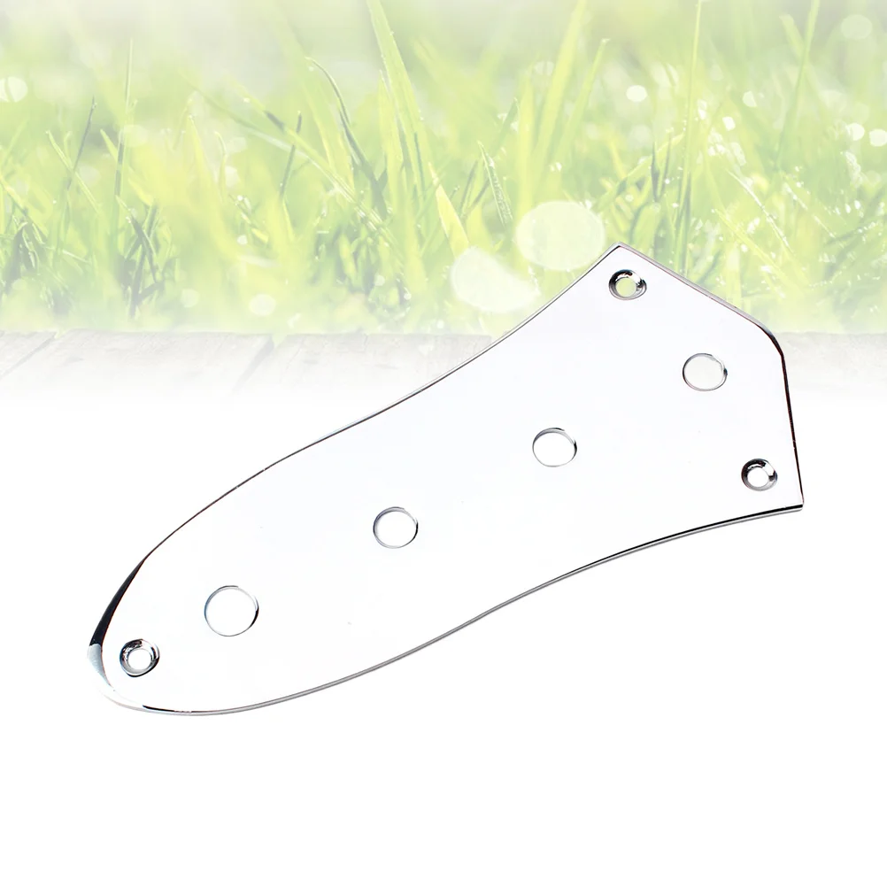

4 Hole Control Plate For Electric Bass Chrome Steel Replacement Fit Most Models Guitar Accessory Instrument Part