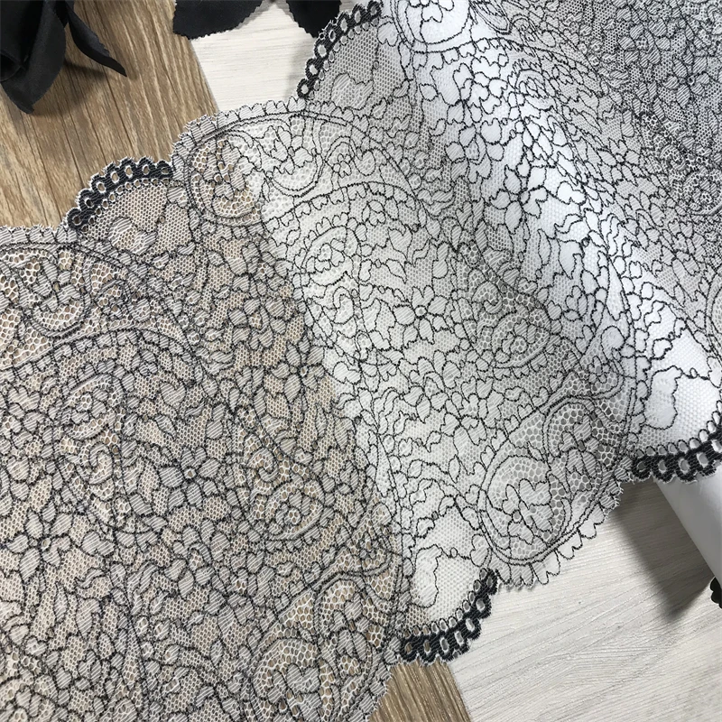 Двухцветная эластичная кружевная отделка, аксессуары для шитья ручной работы «сделай сам», эластичное кружево для работы с иглой для платья