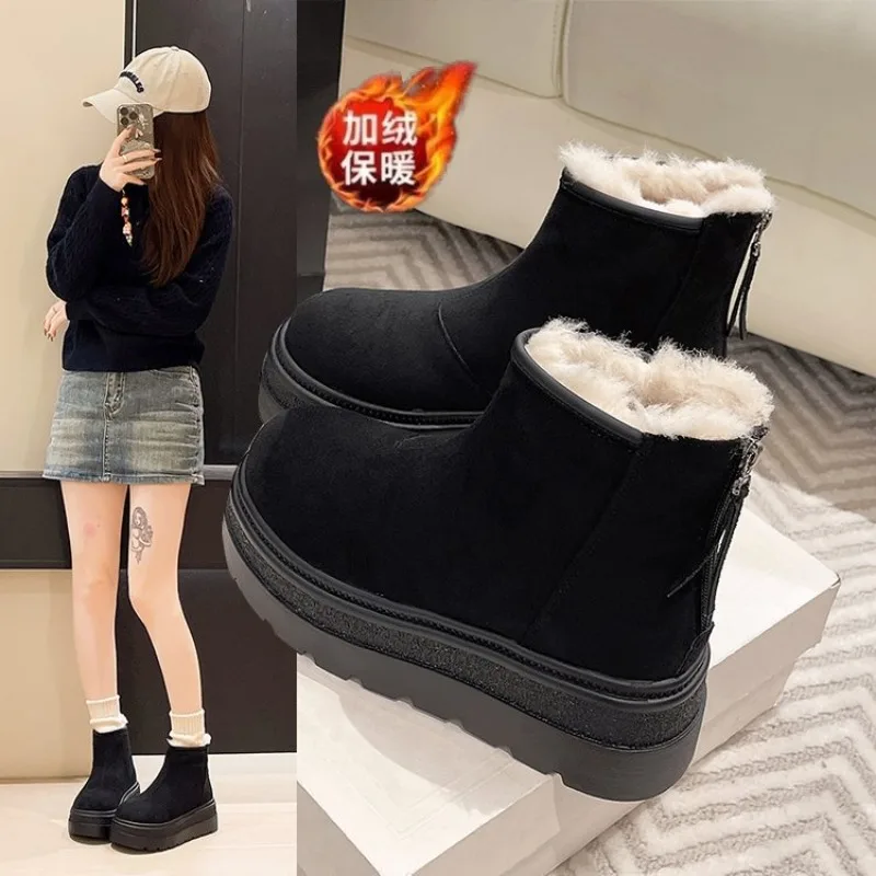 Sheepskin and Wool Winter Snow Boots for Women Warm and Comfortable Simple and Fashionable Women's Shoes Fashion Ankle Boots New