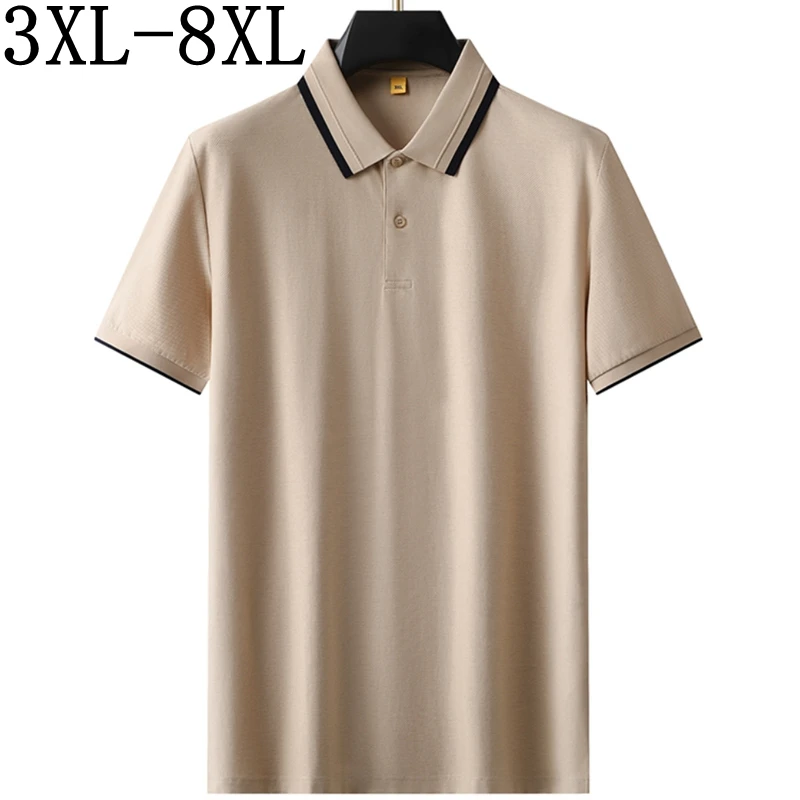 

8XL 7XL 6XL 2025 Новая летняя элитная роскошная рубашка поло Мужская одежда Деловой дизайн Мужские рубашки Повседневные свободные camisa masculina