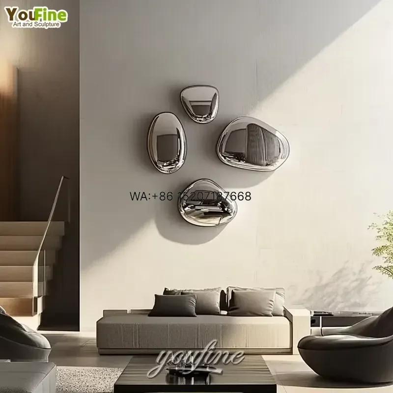 Wmwmnu Creative Stainless Steel Wall Hanging Decorations for TV Background