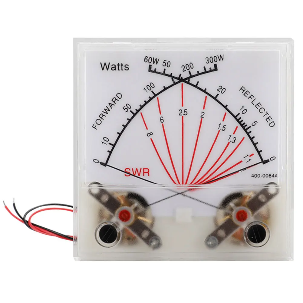 Transmetteur de compteur de puissance VU-mètre, station radio avec rétro-éclairage, couvercle PMMA, SWR noir avant 300W réfléchissant 60W