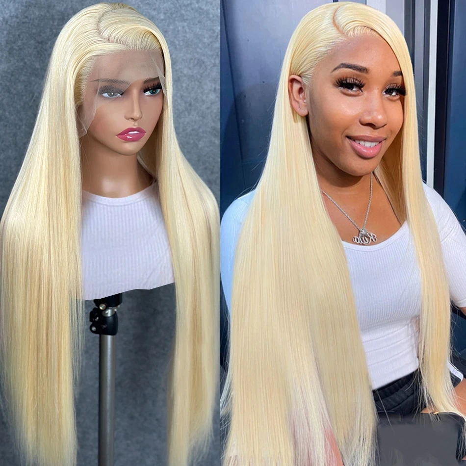 

30 Inch 613 Blonde 13x6 HD Transparent Lace Frontal Human Hair Wigs Bone Straight 13x4 Lace Frontal Wig For Women Choice Cosplay