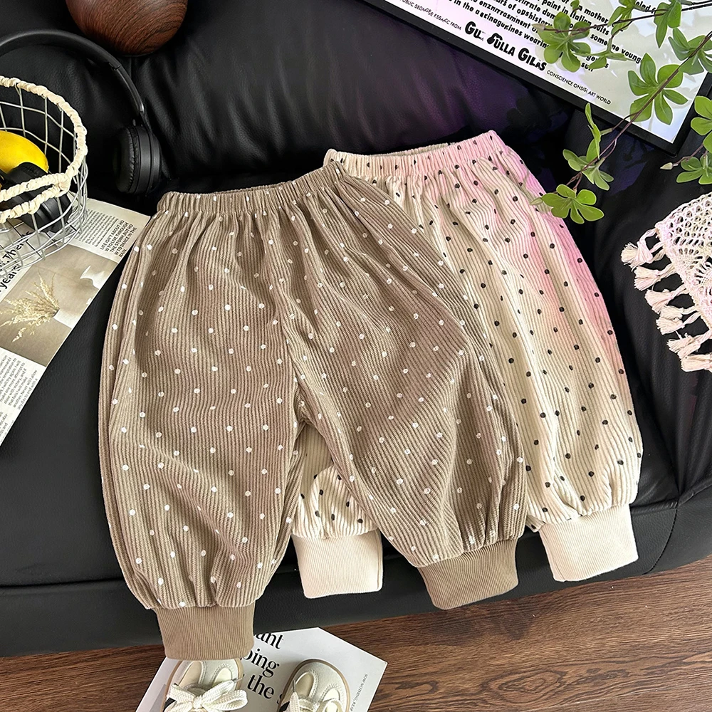 Kids Pants 1-9T Autumn Boy's Pants Cute Dots Children's Clothing Loose Thin Boys Trousers Girls Casual Pants