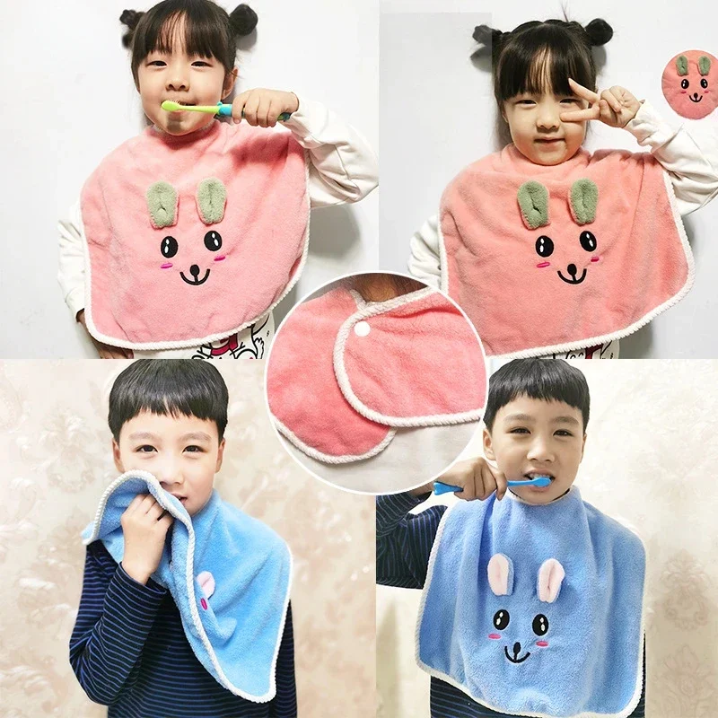 Baby Bibs for Children Washing Face Towel Soft Salive Towel Boys Girls Learning Brushing Teeth Towel for 3-8 Years Kids