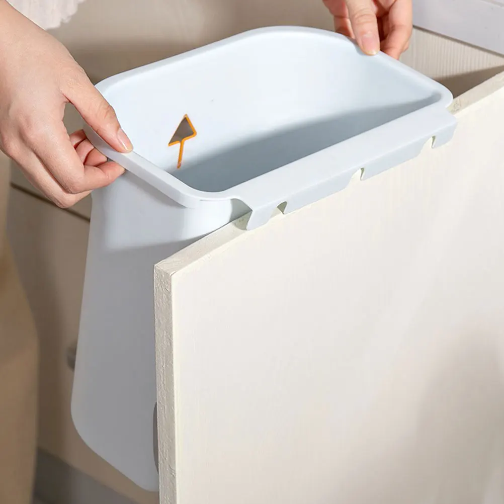 

1pc Hanging Wall Mounted Trash Can Plastic Garbage Bin Waste Container for Home Office Kitchen Simple Design Space Saving