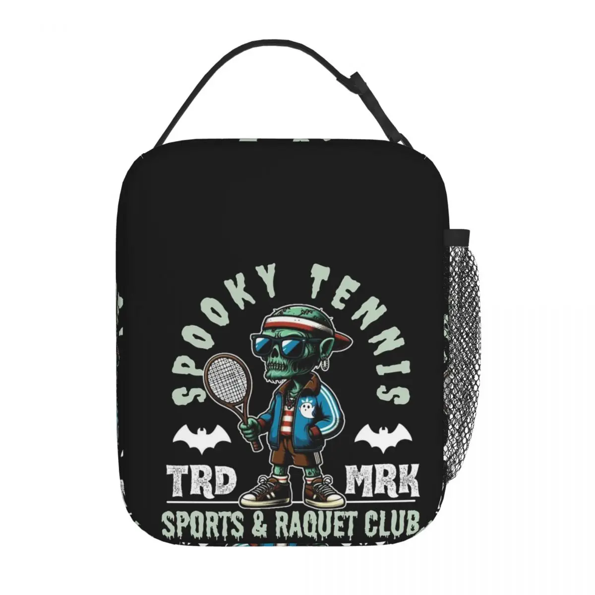 Spooky Tennis Sports And Raquet Club Insulated Lunch Bag for Women Kids Portable Food Boxes Thermal Lunch Box Tote