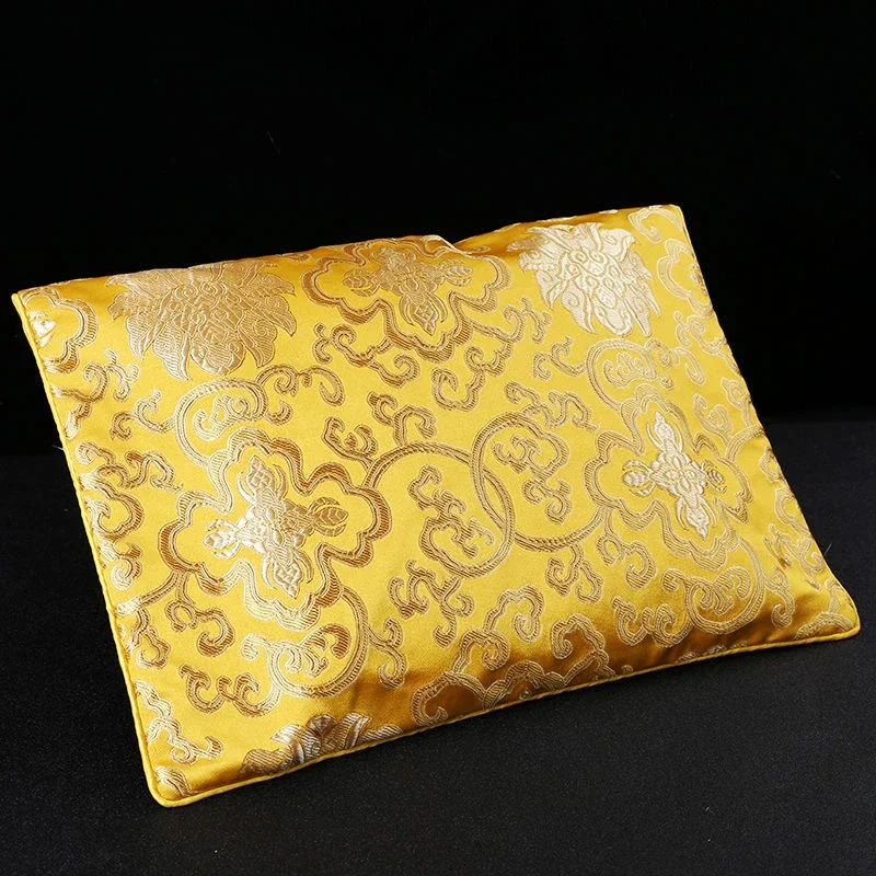 Buddhist Scripture Storage Bag Tantric Organizer Handicrafts Embroidery Satin Button Bag Good Luck Buddhism Home Gift Decorative