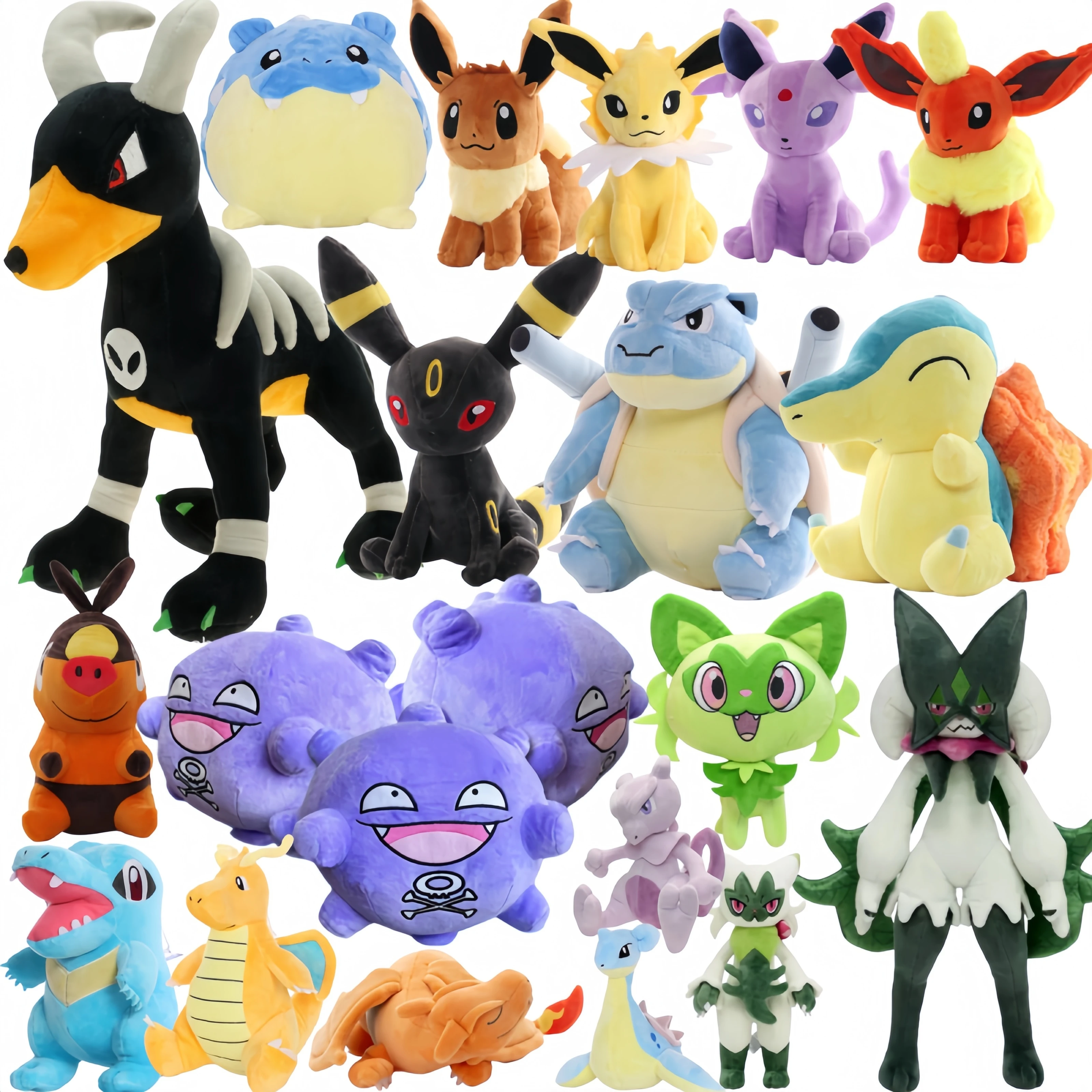 귀여운 포켓몬 하운덤 봉제 인형 피규어 장난감 만화 피카츄 코핑 펠루체 장난감 블라스토이즈 치코리타 봉제 인형 생일 선물