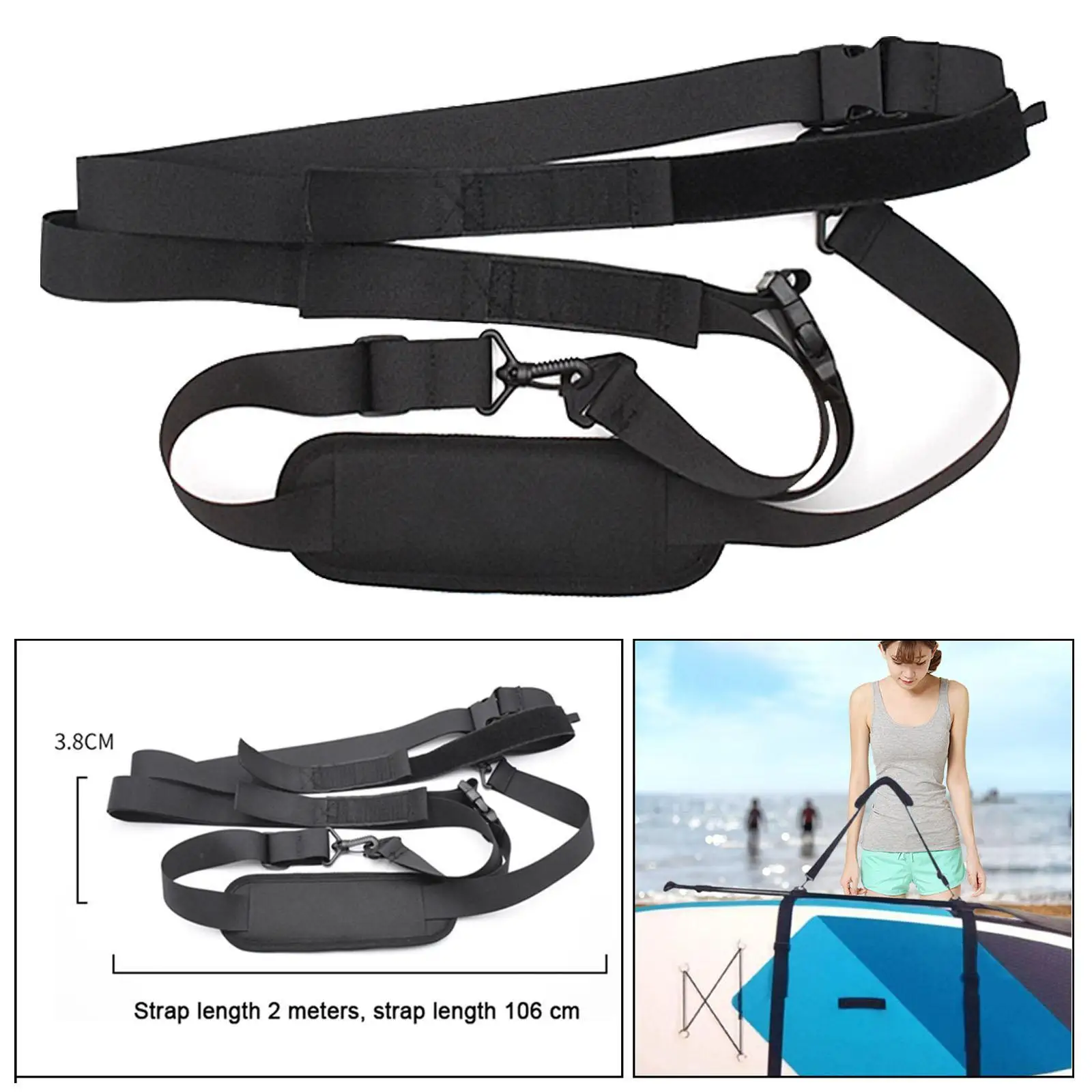 Paddle Board Carrier Strap, Portable Multipurpose Easy to Use Surfboard Shoulder Strap, Kayak Carrying Strap for Adults