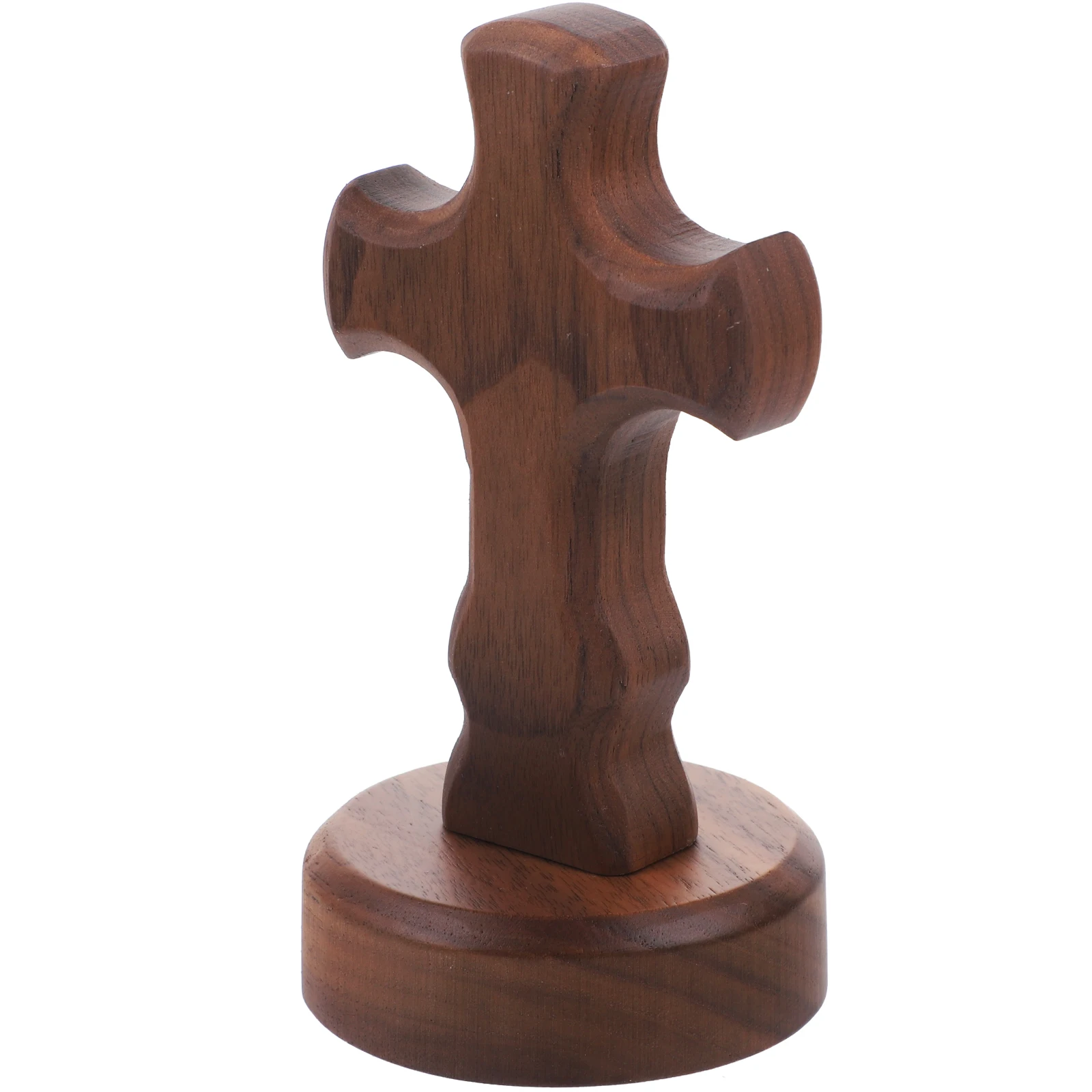 

1 set 1 Set Wooden Ornament Wood Standing Decor For Home Office Desk Decoration Cross Shape Adorn Household Wood Cross