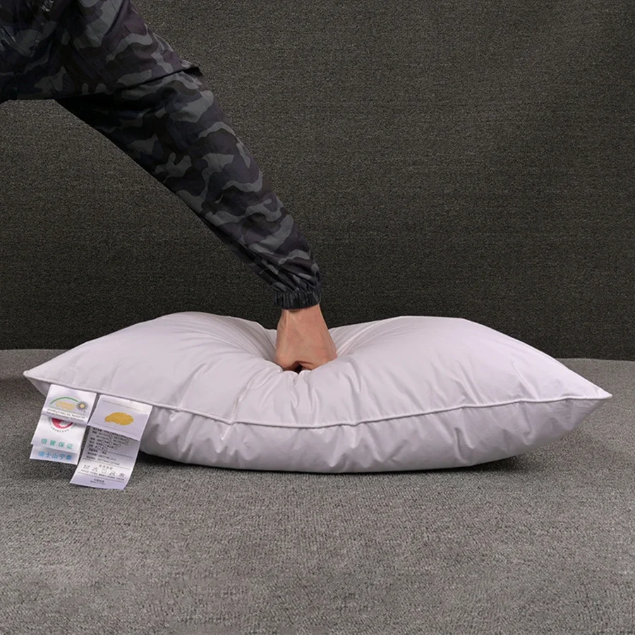 100% White Goose Feather Pillow Five-star Hotel Goose Feather Pillow Single Healthy Memory Pillow Orthopedic Pillow