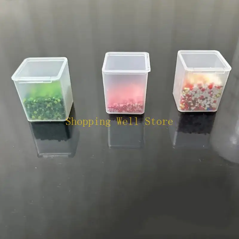 KX4B Rhinestones Beads Organiser Plastic Storage Box with 15 Detachable Compartment for Art Craft Tool Jewelry Management