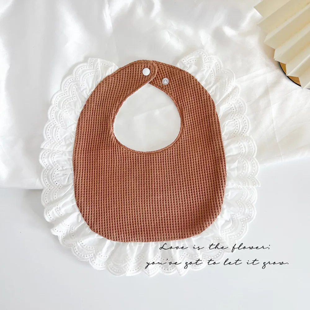 

U-shaped Baby Cotton Bibs Waterproof Feeding Baby Drooling Bibs Lace Floral Saliva Towel Cloths Neck Wear Accessories