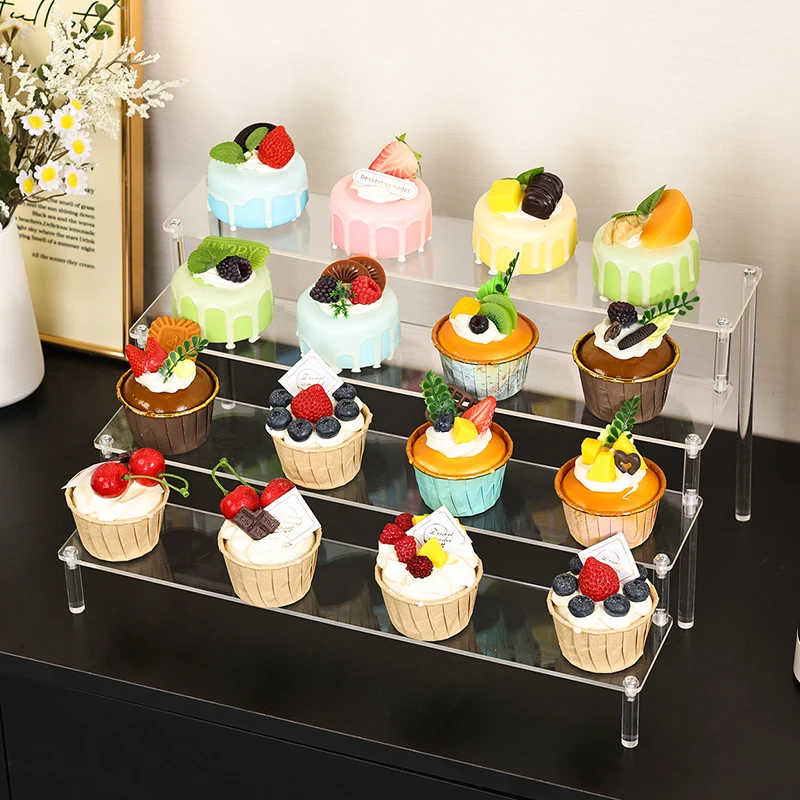 

1pc multifunctional acrylic transparent stepped cake stand paper cup cake dessert display stand suitable for parties