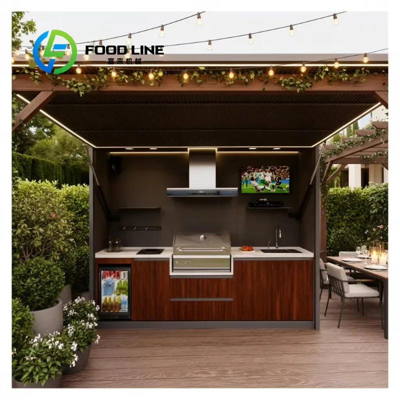Customized Professional Weatherproof Stainless Steel Outdoor Kitchen Cabinets for Bbq Grills with Island Grill Cabinets