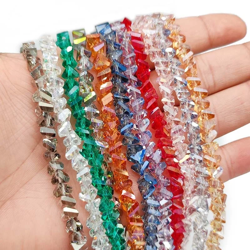 90pcs Triangle Austrian Crystal Glass Beads Spacer Loose Beads For Jewelry Making Bracelets & Bangles Necklace DIY 4mm 6mm 8mm