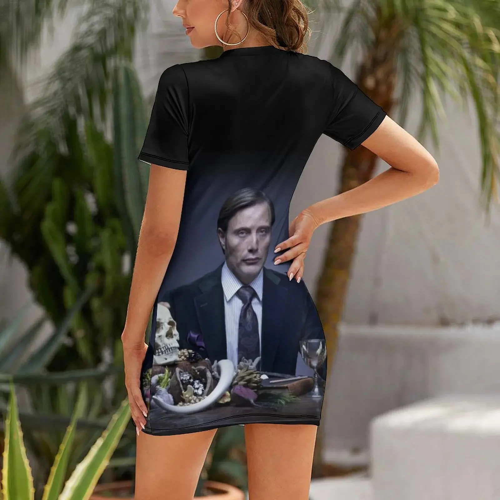 Mads Mikkelsen hannibal Short-Sleeved Dress Aesthetic clothing women dresses elegant party dress for women 2026 Dress