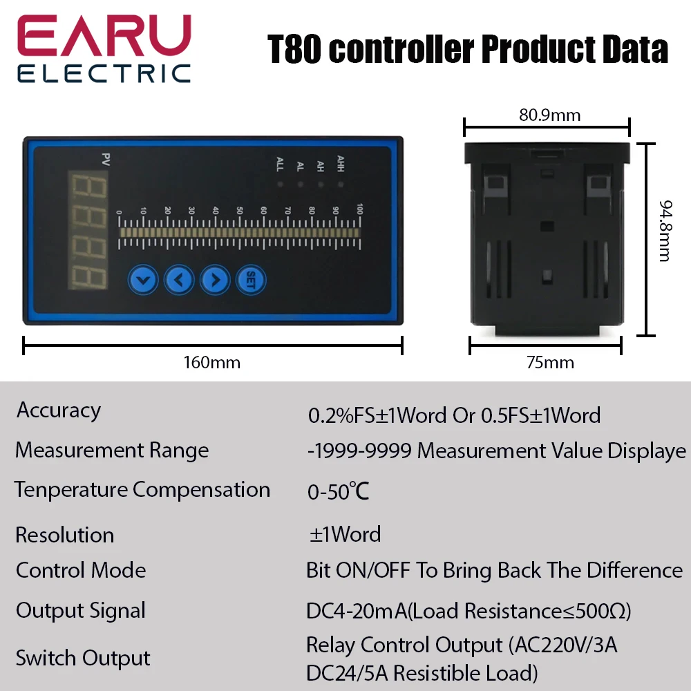 Imagem -02 - Sonda de Nível Integral Transmissor Sensor de Nível Controlador Saída Óleo Líquido Sensor de Nível de Água 420ma Display 1m10m Interruptor Flutuante