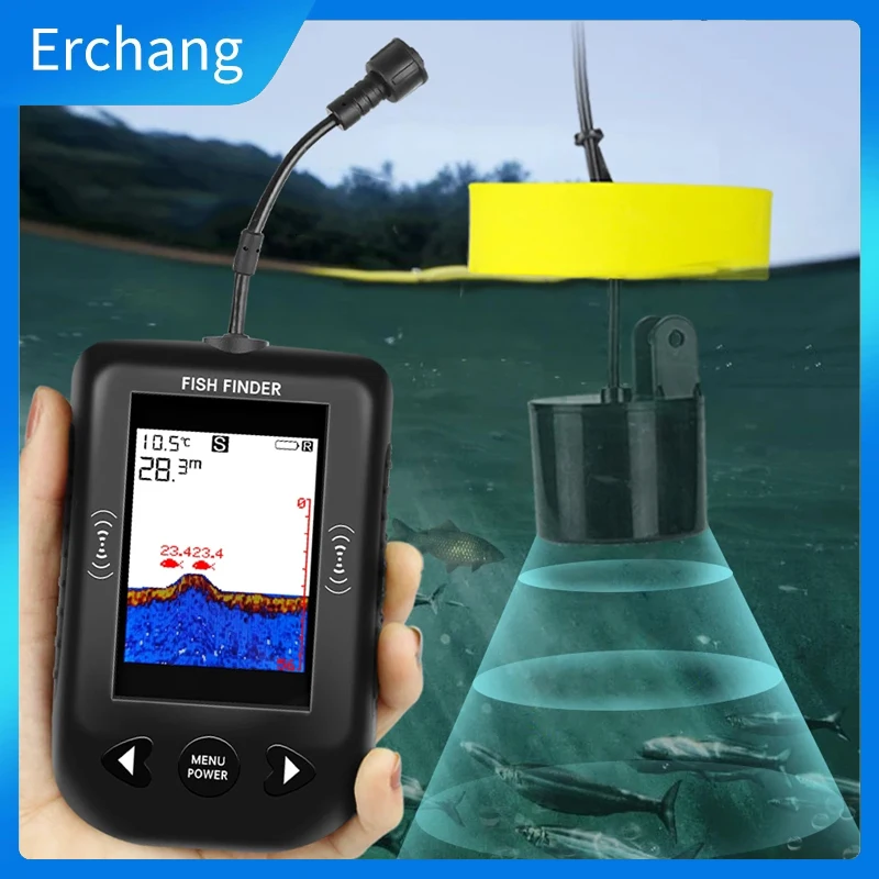 

Портативный эхолот Erchang XF03, рыболокатор, рыболовная приманка, эхолот, рыболокатор для озерной и морской рыбалки, глубина 100 м