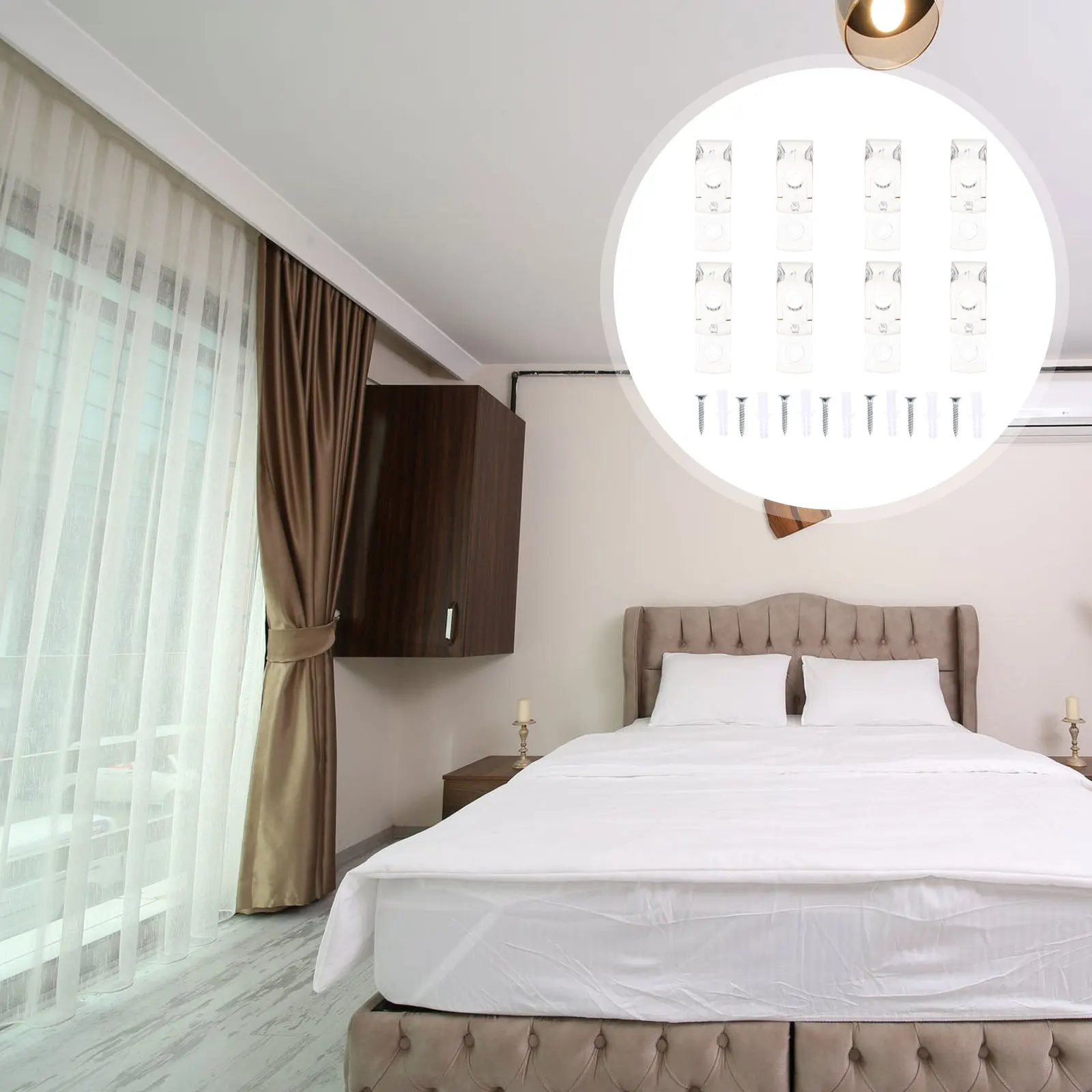 

8pcs Blinds Positioning Hook Plastic Roller Curtain Fixing Loops For Home Window Shades Blinds Accessories Suitable For Roman