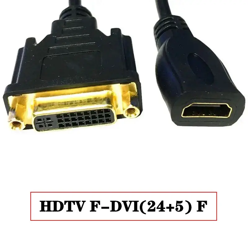 HDMI kompatybilny z DVI 24 + 5 żeński Adapter kablowy 1080P dwukierunkowy Adapter/Port Adapter wysokiej rozdzielczości 0.3 metrów