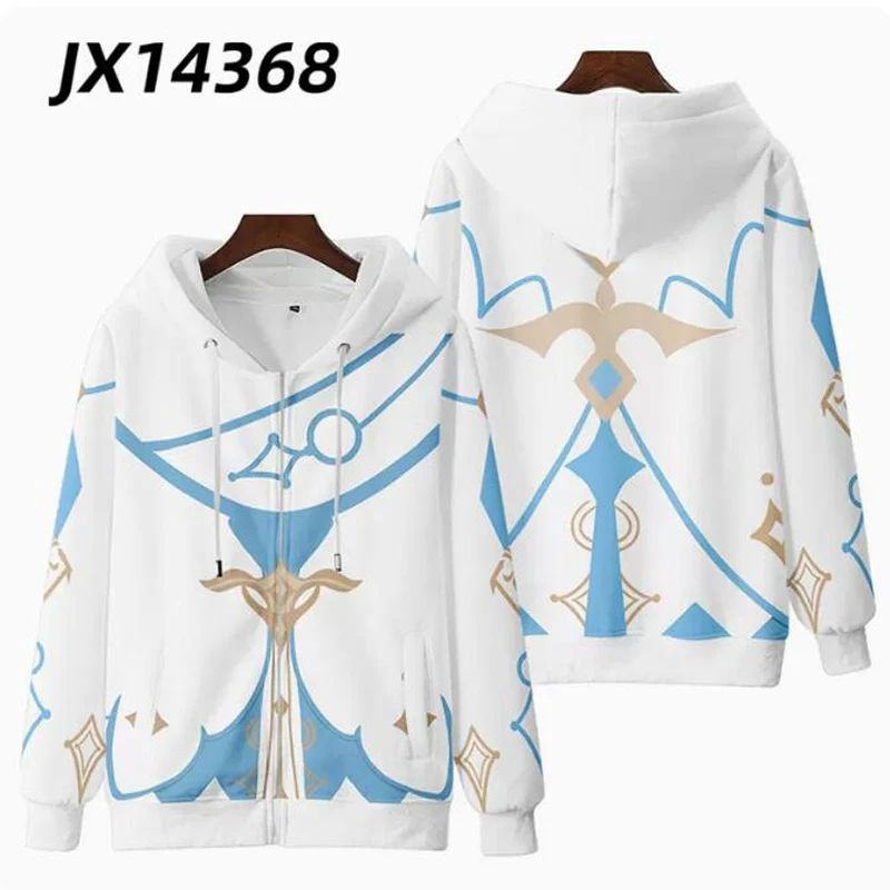 Anime Genshin Tác Động Lumine Áo Hoodie Nam Nữ Bông Tai Kẹp Áo Dạo Phố Hip Hop Chui Đầu Có Mũ Áo Khoác Áo Khoác Ngoài