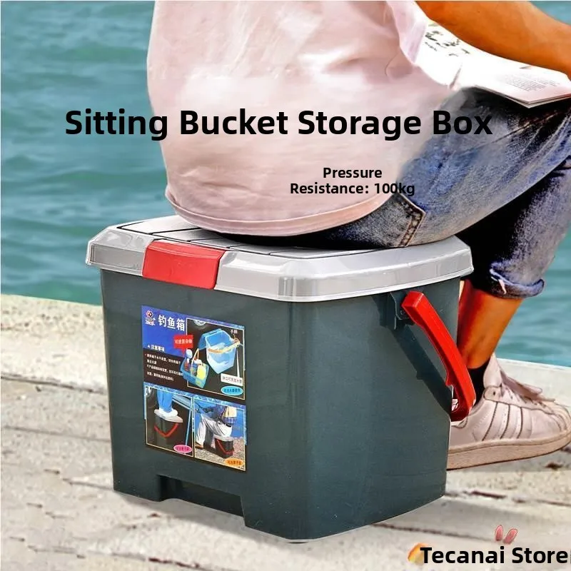 

Thiened Plastic Fiing Storage Box with Handle Outdoor Car Wa Buet Portable Crew on Site Box American Sle Pure Color