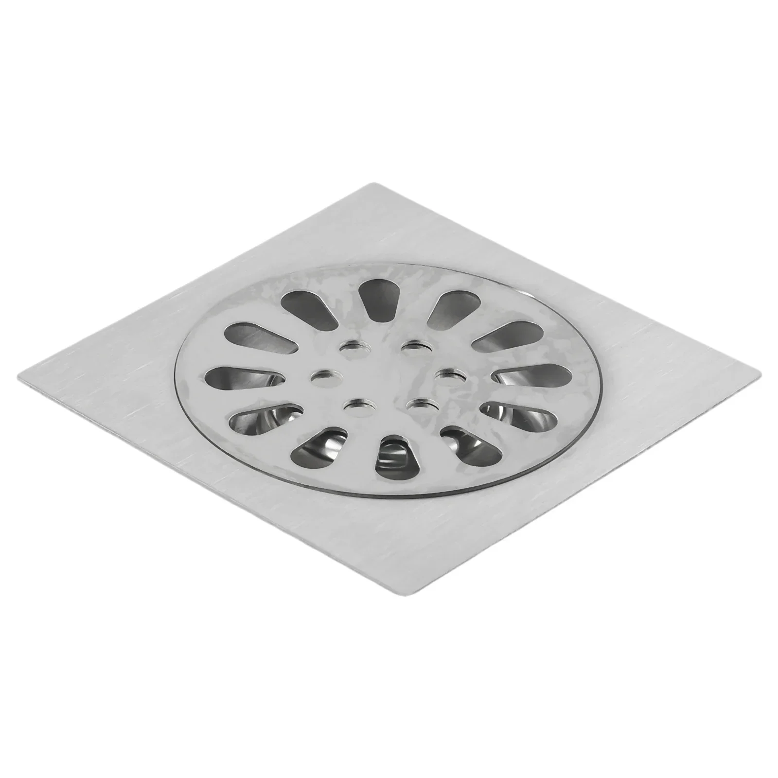 Square Shower Drain Floor Drain Easy Installation Grid Pattern Perfect Size Stainless Steel Easy Cleaning Bathroom