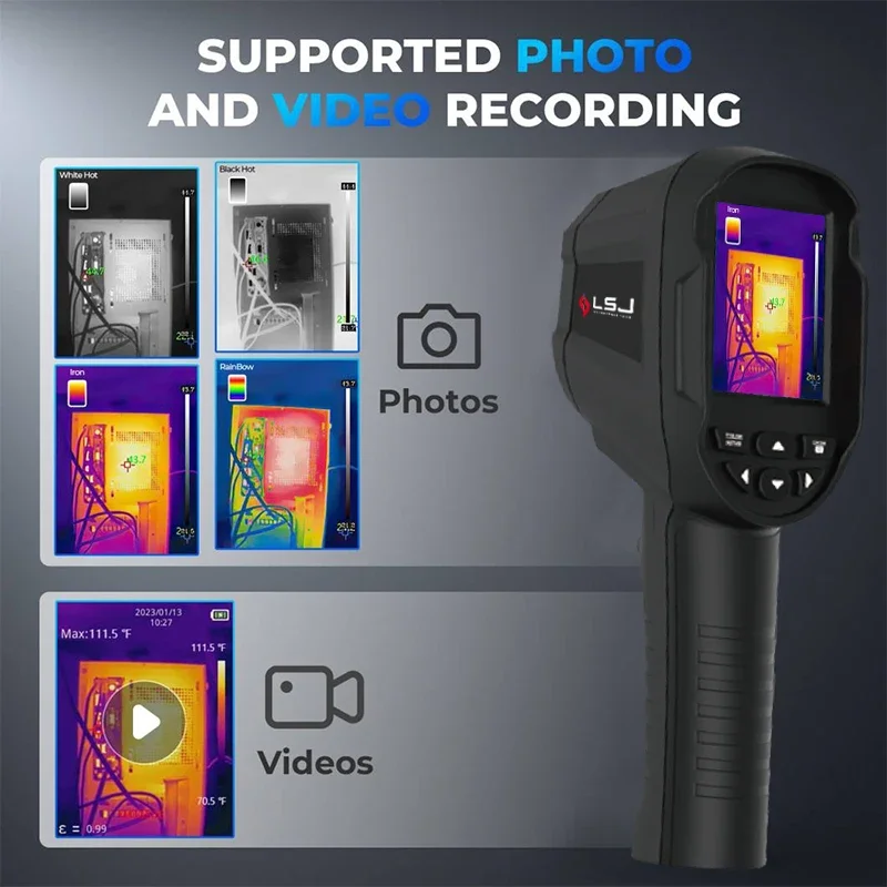 High-Resolution 256*192 Handheld Industrial Temperature Test Thermal Imager Camera Device With PVC Package