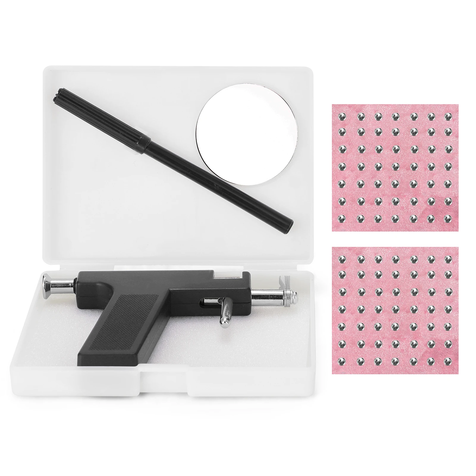 

Stainless Steel Body Tool Kit Black 112*84mm 157g Professional Ear Nose Navel Machine with 98 Ears Studs