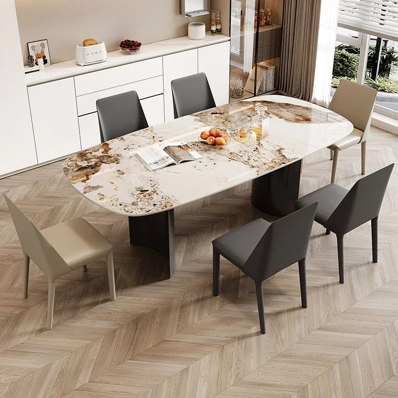 Romantic French Dining Table Modern Light Luxury Minimalist Cream Style Table Restaurant Hallway Comfortable Muebles Furniture