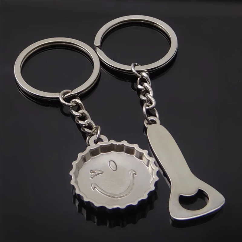 A Pair of Bottle Opener Smiling Couple Keychain Creative Wedding Supplies Chinese Valentine's Day Gift Kichen Accessories Tools