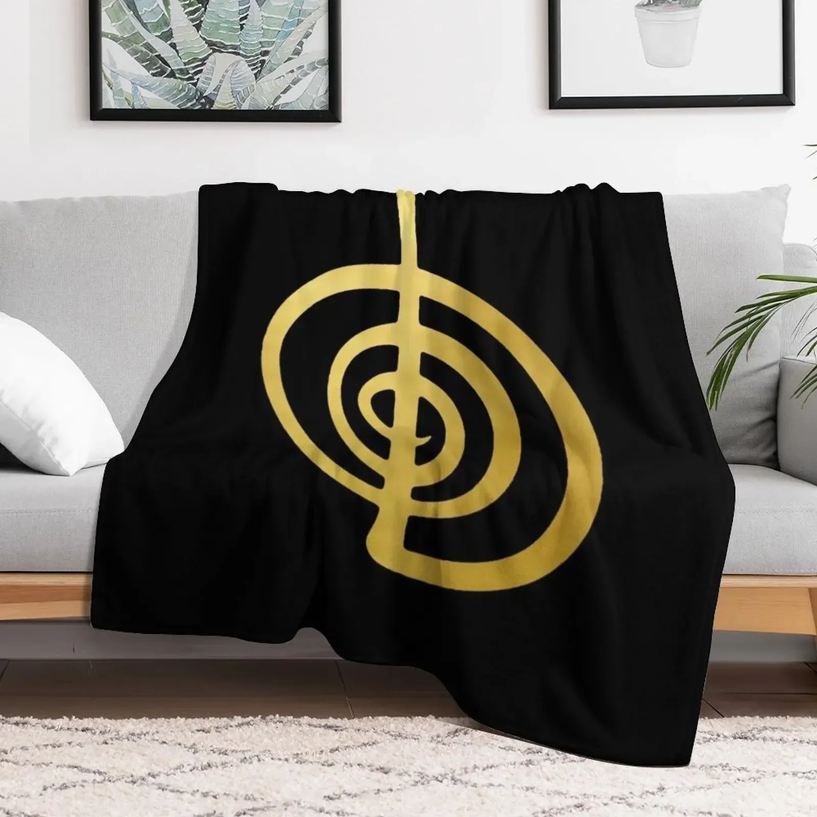 Reiki healing CHO KU REI The Power Symbol gold spiritual element Throw Blanket Beach Fashion Sofas Winter beds Blankets