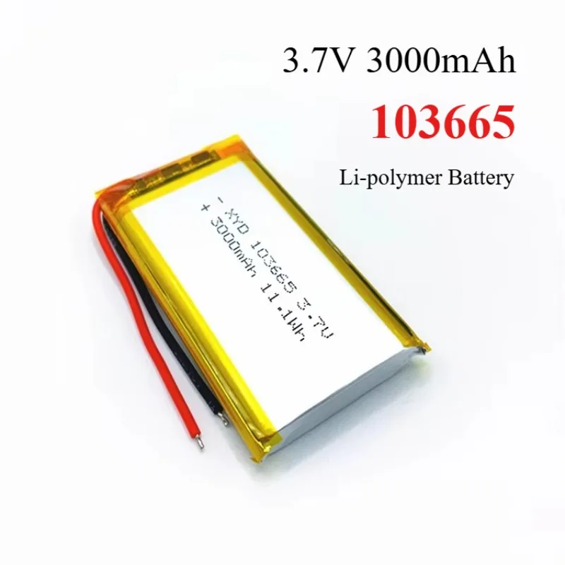 3.7V 103665 3000mAh 100% Original Polymer Lithium Battery fo