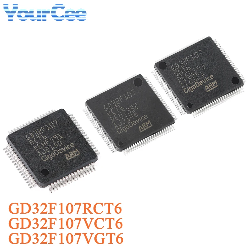 GD32F107 GD32F107RCT6 LQFP-64 GD32F107VCT6 GD32F107VGT6 LQFP-100 32 Bit Microcontroller Chip MCU IC Controller IC