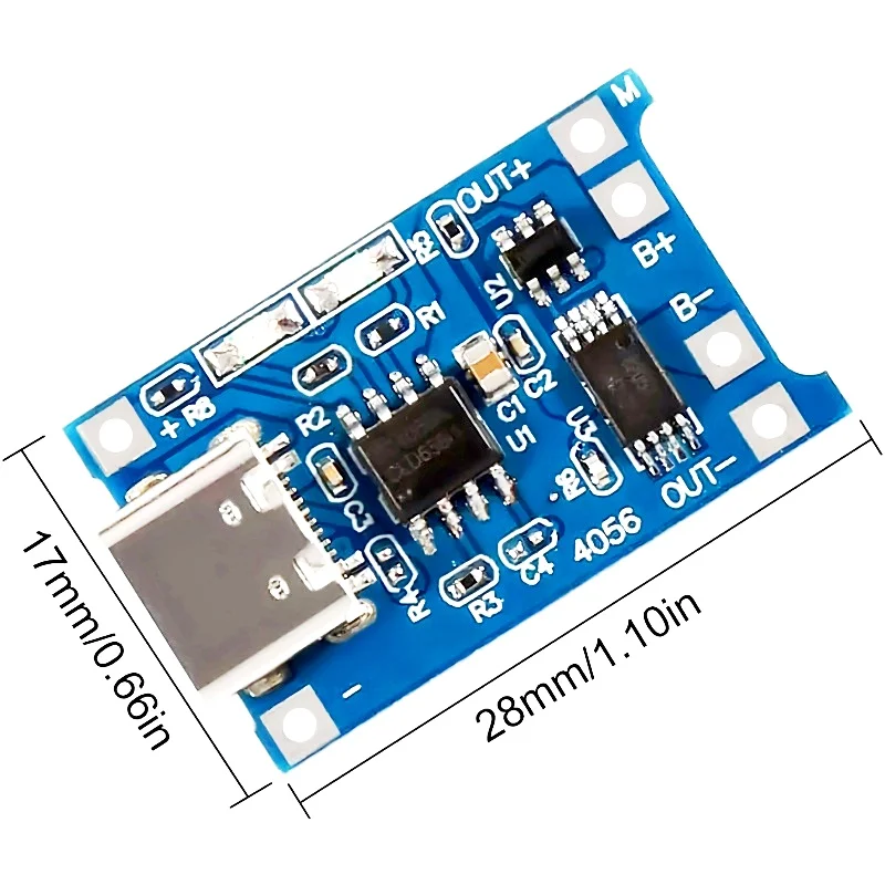 10pcs 5V 1A 18650 Lithium Battery Charging Board TP4056 Lithium Charging Micro USB Type C Charge Module With Protect
