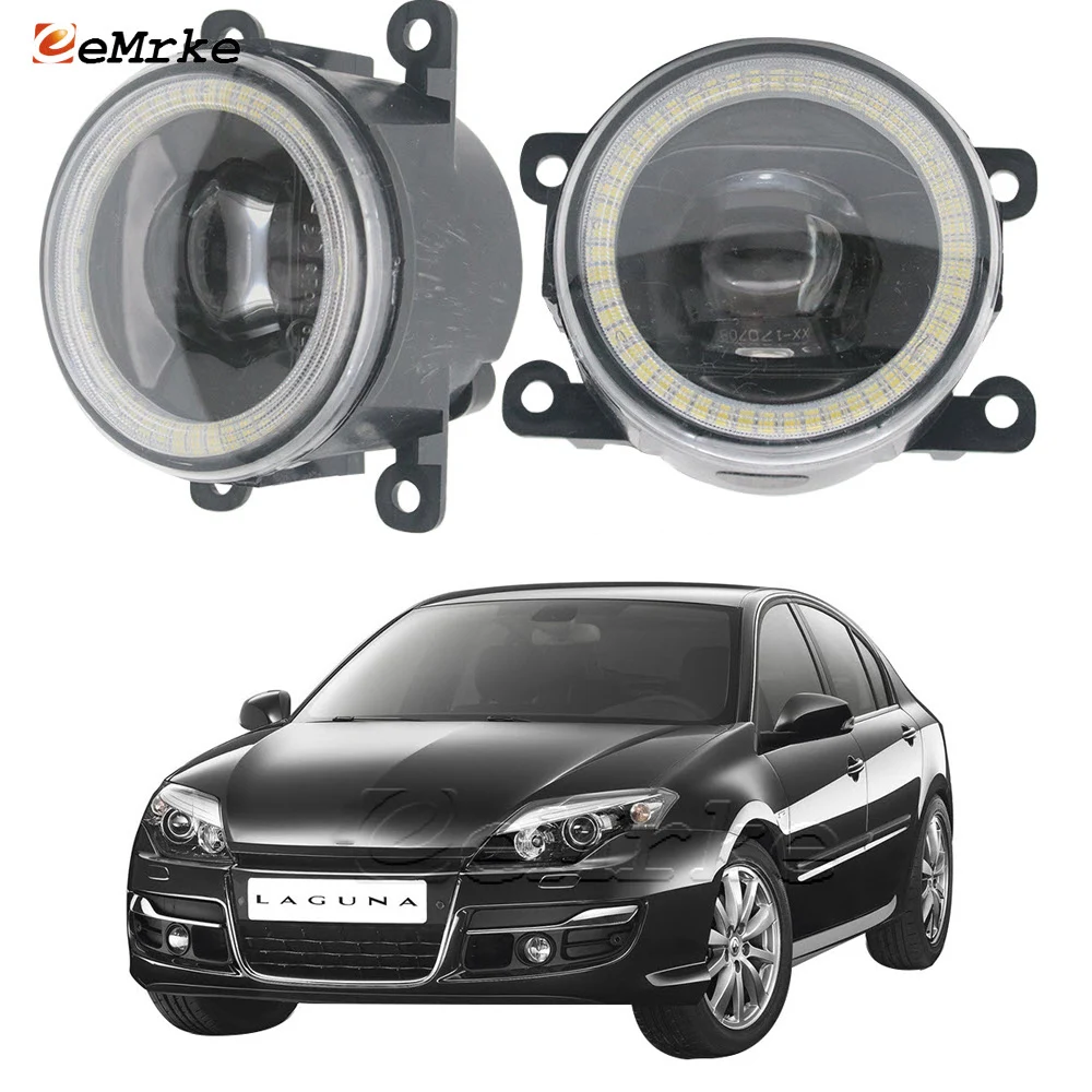 

2x LED Fog Lamp Cut-Line Lens for Renault Laguna 3 Typ T Laguna Grandtour X91 2008-2015 Angel Eye DRL Daytime Running Lights